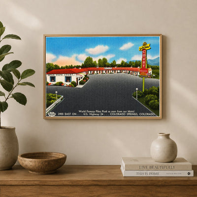 Colorado Springs, CO: Bella Vista Court, world famous Pikes Peak as seen from our motel, 2455 east on U. S. Highway 24... Colorado Springs