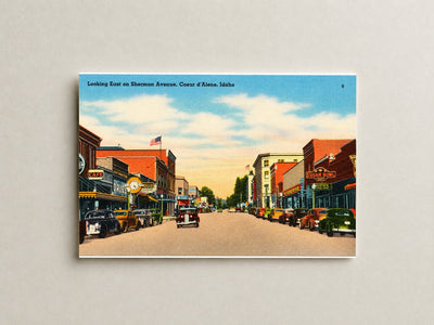 Coeur d'Alene, ID: Looking east on Sherman Avenue