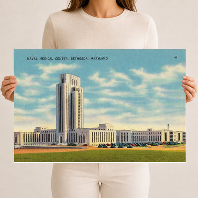 Naval Medical Center, Bethesda, Maryland — Vintage Maryland Postcard