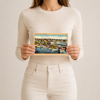 Fishing boats, Ocean City, Maryland — Vintage Maryland Postcard
