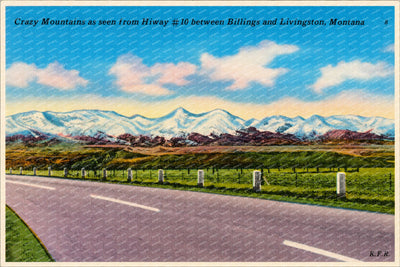 Billings, MT: Crazy Mountains as seen from Hiway #10 between Billings and Livingston
