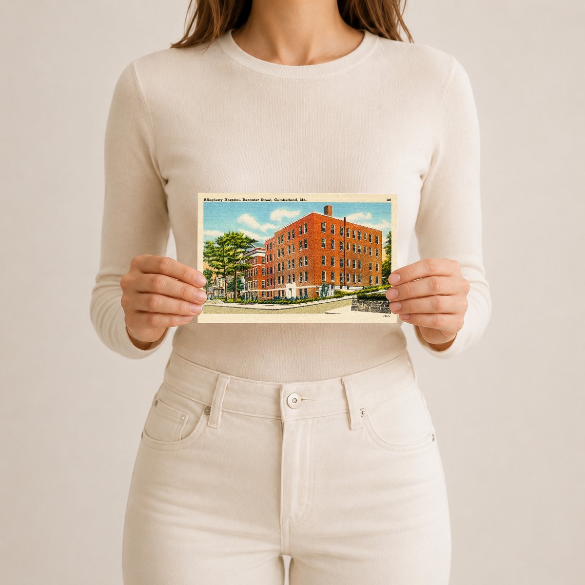 Allegheny Hospital, Decauter Street, Cumberland, MD — Vintage Maryland Postcard
