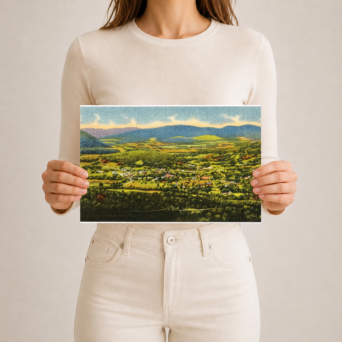 View of town — Vintage Maryland Postcard