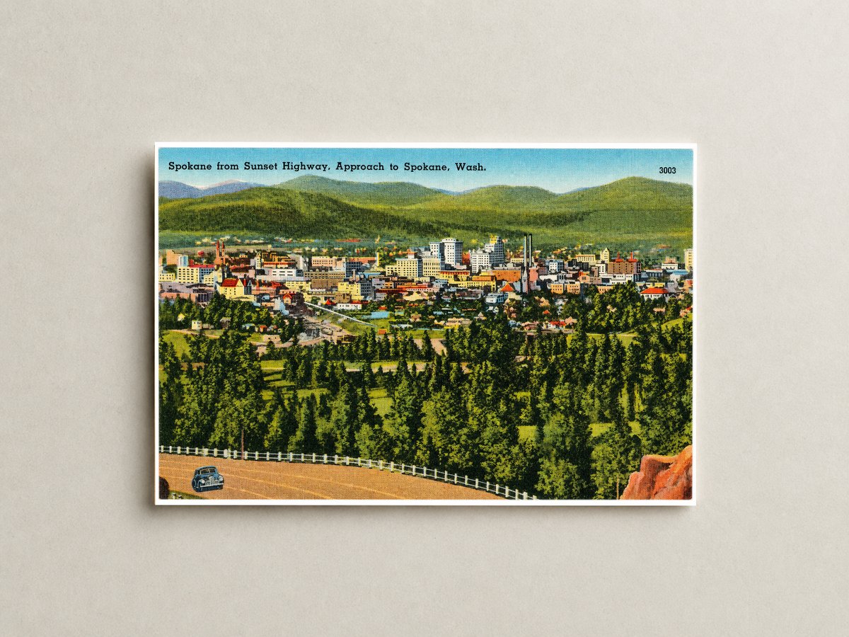Spokane, WA: Spokane from Sunset Highway, approach to Spokane