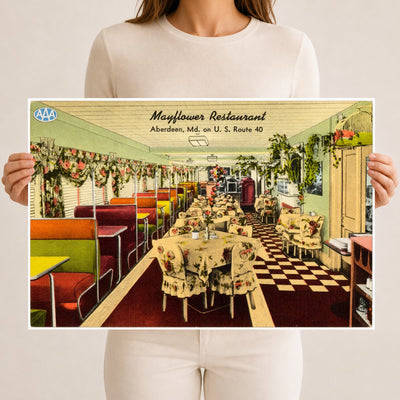 Mayflower Restaurant, Aberdeen, MD on U. S. Route 40 — Vintage Maryland Postcard