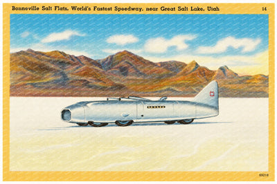 Bonneville Salt Flats, UT: Bonneville Salt Flats, "World's fastest speedway." Utah