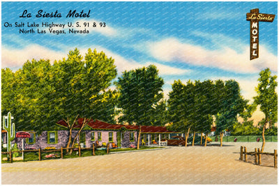 North Las Vegas, NV: La Siesta Motel, on Salt Lake Highway U.S. 91 & 93