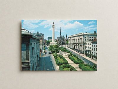 Washington Monument and Mt. Vernon Place, Baltimore, Maryland — Vintage Maryland Postcard