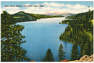 Coeur d'Alene Lake, ID: Lake Coeur d'Alene, from Wolf Lodge