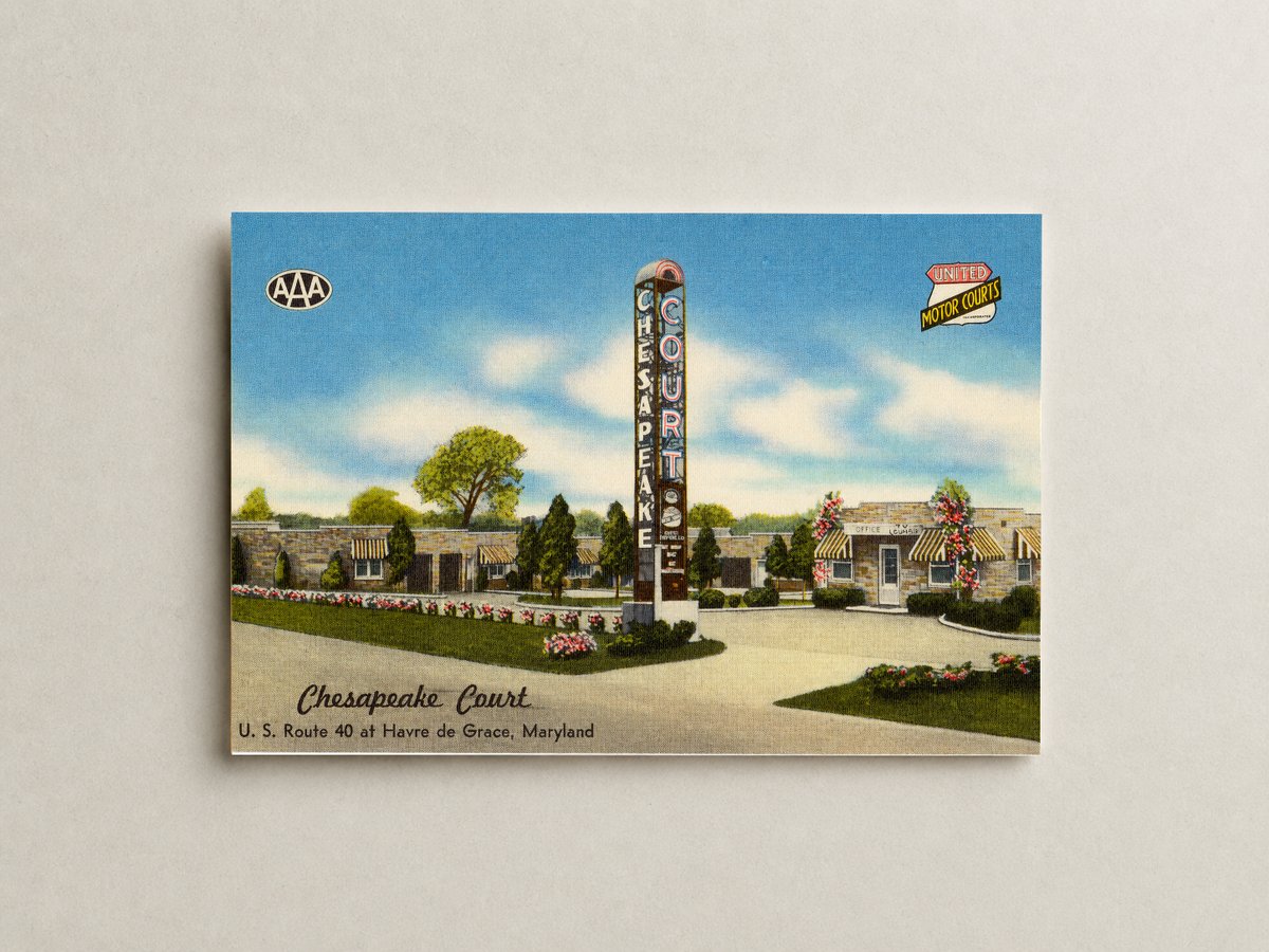 Chesapeake Court, U. S. Route 40 at Havre de Grace, Maryland — Vintage Maryland Postcard