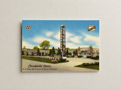 Chesapeake Court, U. S. Route 40 at Havre de Grace, Maryland — Vintage Maryland Postcard