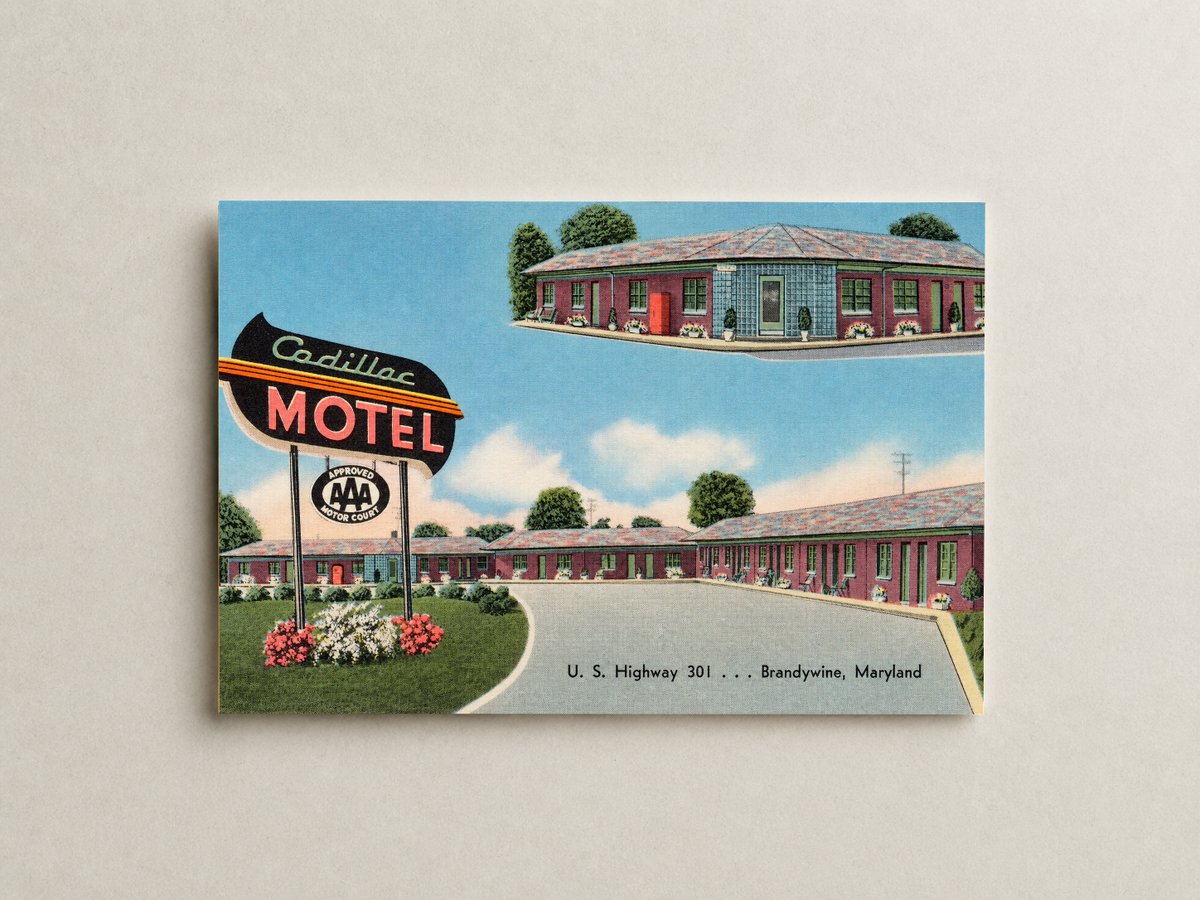 Cadillac Motel, U. S. Highway 301... Brandywine, Maryland — Vintage Maryland Postcard