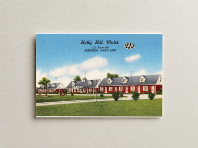 Holly Hill Motel, U.S. Route 40, Aberdeen, Maryland — Vintage Maryland Postcard