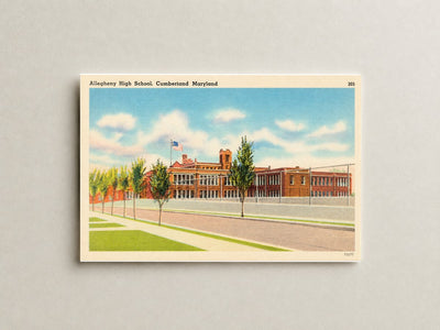 Allegheny High School, Cumberland, Maryland — Vintage Maryland Postcard