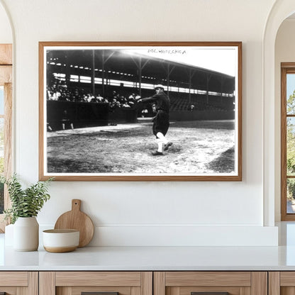 1910 Chicago Pitcher Doc White in Action