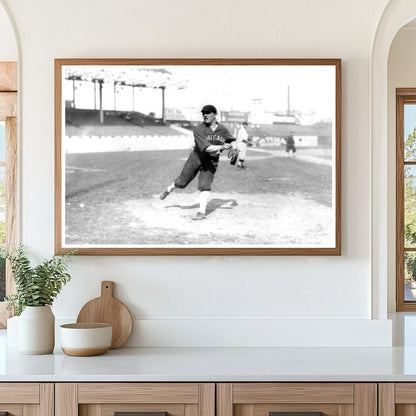 Historic 1914 Baseball Action: White Sox Pitcher