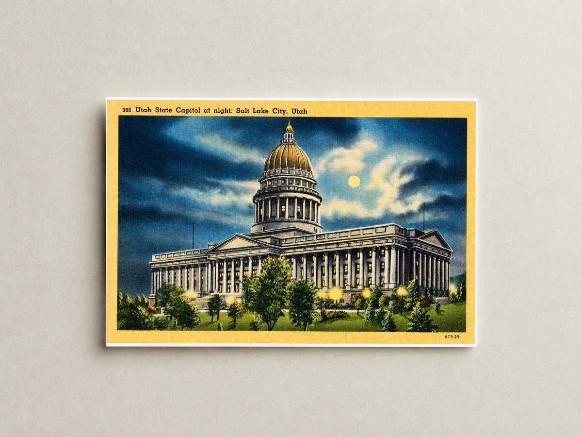 Salt Lake City, UT: Utah State Capitol at night