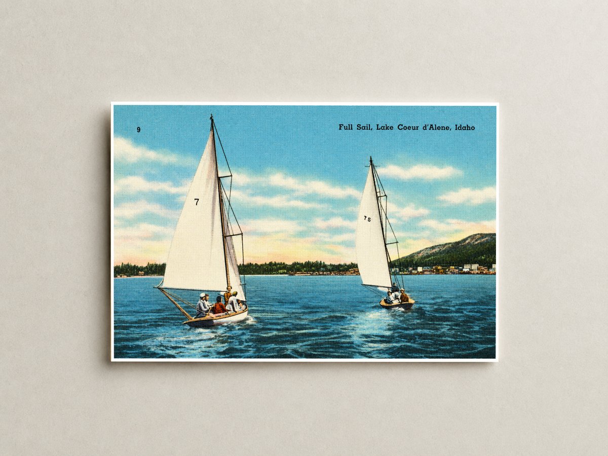 Coeur d'Alene Lake, ID: Full sail, Lake Coeur d'Alene