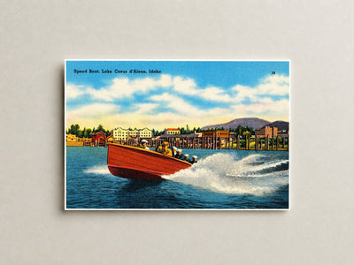 Coeur d'Alene Lake, ID: Speed boat, Lake Coeur d'Alene