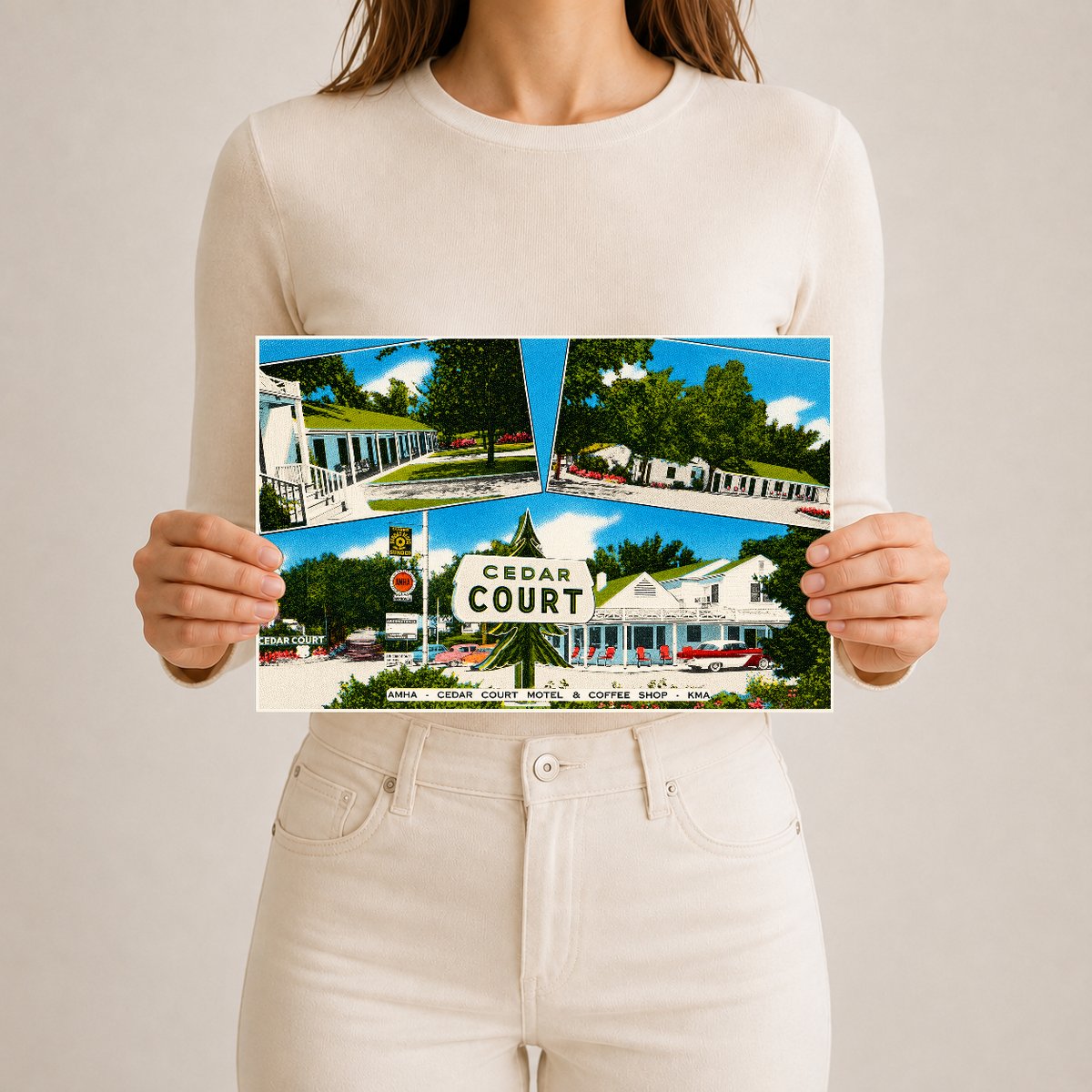 Clay Center, KS: Cedar Court Motel & Coffee Shop, On Route U. S. 24 & Hiway 15