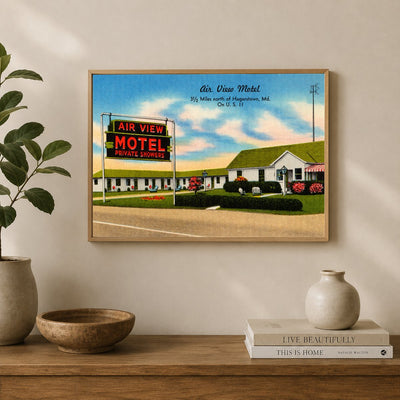 Air View Motel, 3 1/2 miles north of Hagerstown, MD on U. S. 11 — Vintage Maryland Postcard