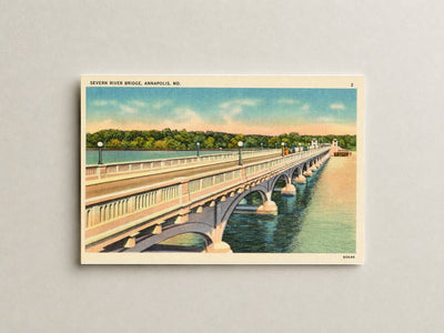 Severn River Bridge, Annapolis, MD. — Vintage Maryland Postcard