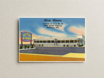 Dixie Diners, located on U. S. Rt. 40, 6425 Pulaski Highway, Baltimore, MD — Vintage Maryland Postcard