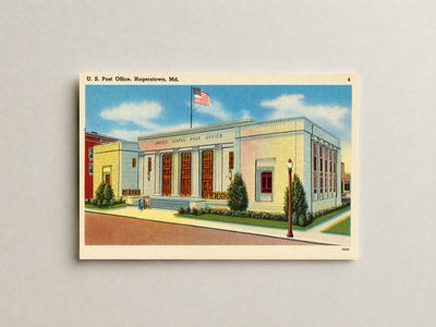 U. S. Post Office, Hagerstown, MD — Vintage Maryland Postcard