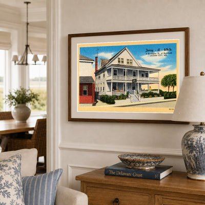 Tarry-a-While, 8 Dorchester St., at Boardwalk, Ocean City, MD — Vintage Maryland Postcard