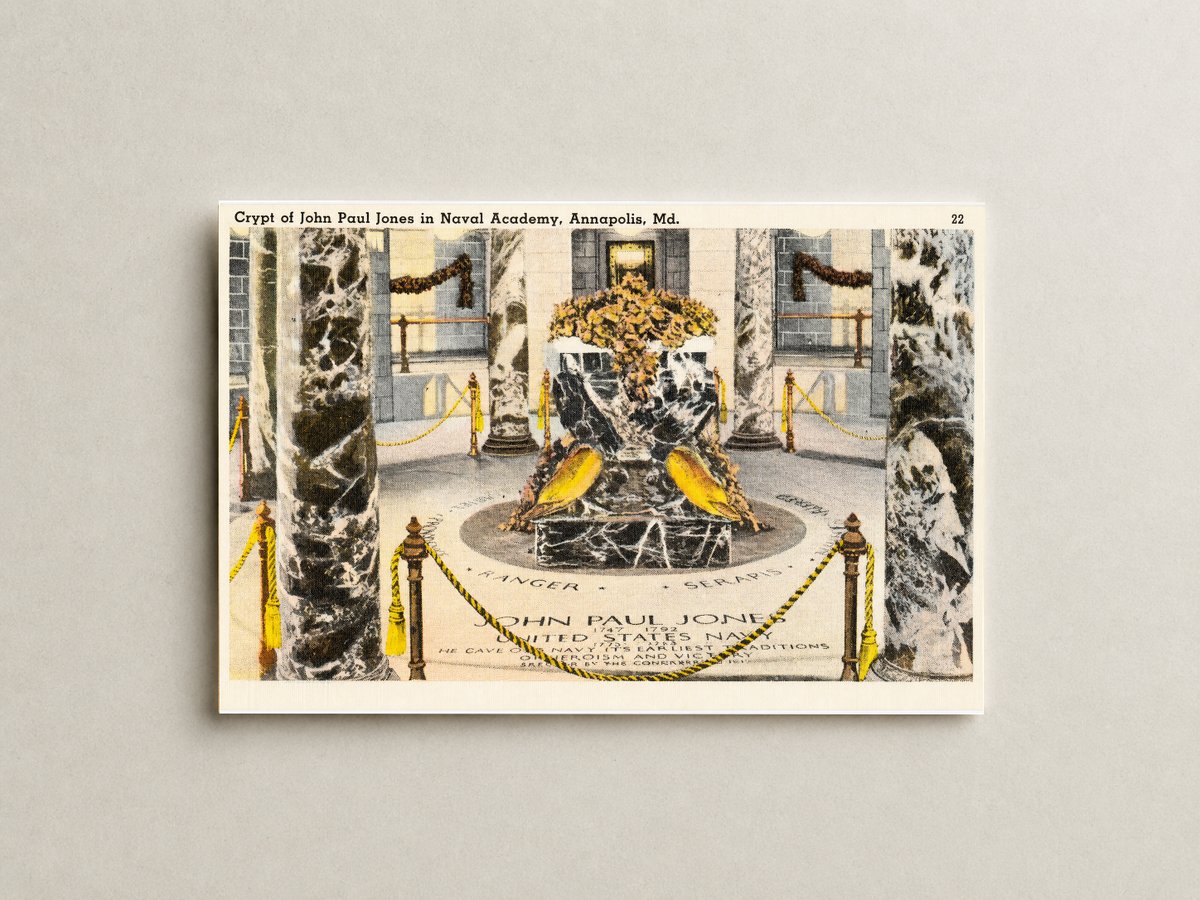 Crypt of John Paul Jones in Naval Academy, Annapolis, MD — Vintage Maryland Postcard