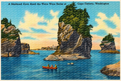 Flattery, Cape, WA: A sheltered cove amid the wave worn Rock of Cape Flattery