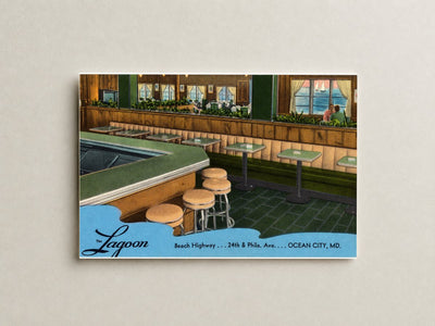 The Lagoon, Beach Highway... 24th & Phila. Ave... Ocean City, MD — Vintage Maryland Postcard