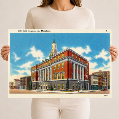 City Hall, Hagerstown, Maryland — Vintage Maryland Postcard