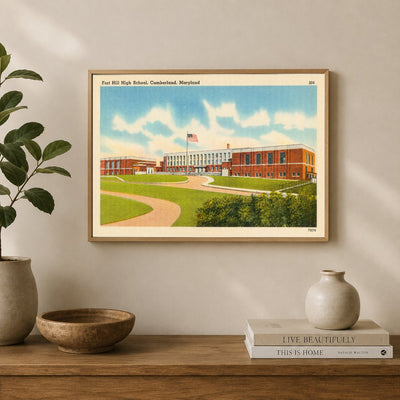 Fort Hill High School, Cumberland, Maryland — Vintage Maryland Postcard