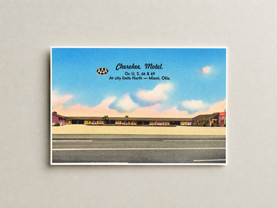 Miami, OK: Cherokee Motel, on U.S. 66 & 69, at city limits north -- Miami