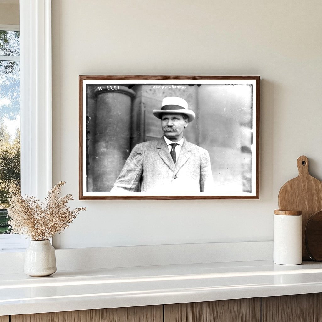 Portrait of a 1920s American Politician in Profile