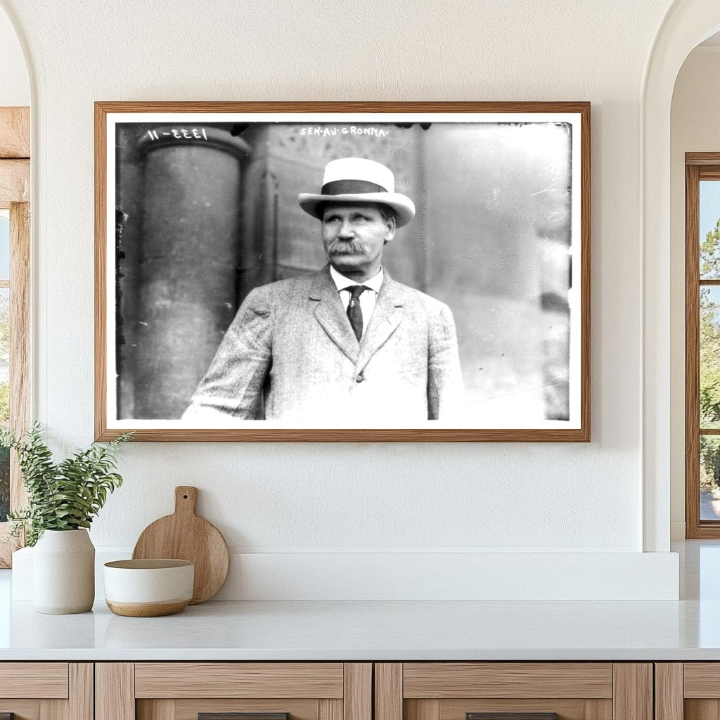 Portrait of a 1920s American Politician in Profile