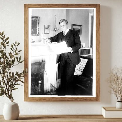 1926 Portrait of a Music Educator by the Fireplace