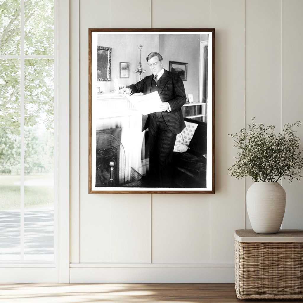 1926 Portrait of a Music Educator by the Fireplace