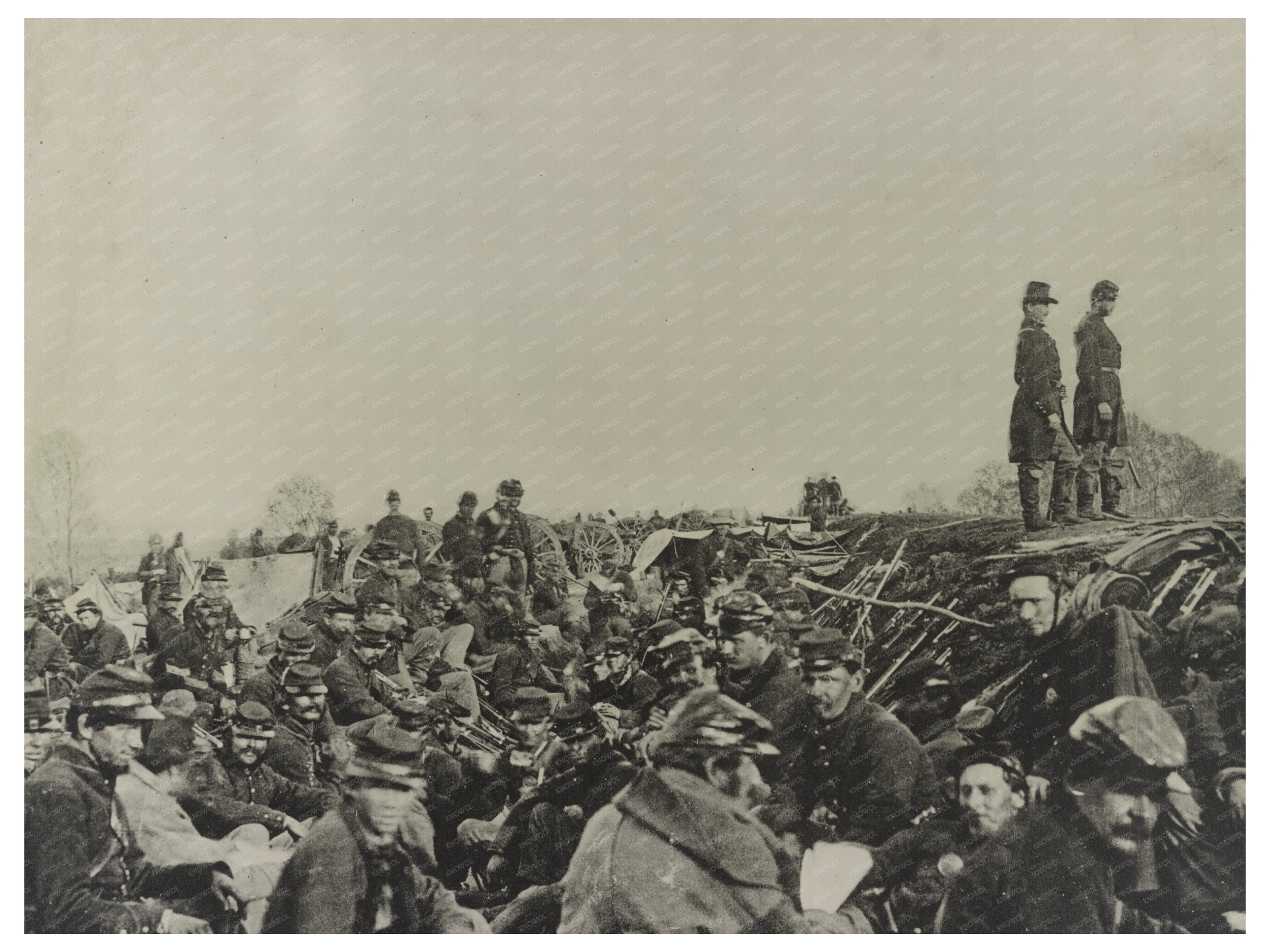 Union Soldiers in Trenches Rappahannock River 1863