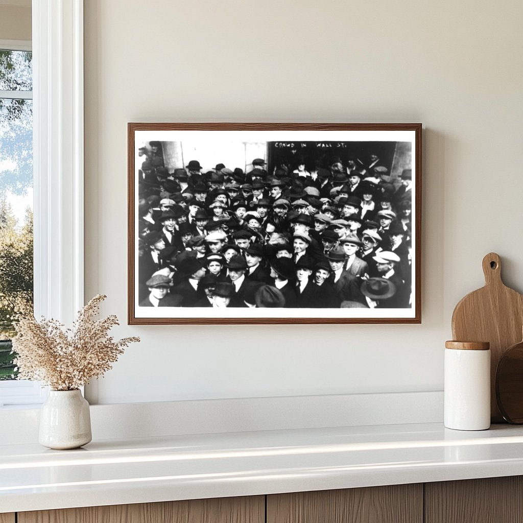 1920 Wall Street Curb Brokers in Action, NYC