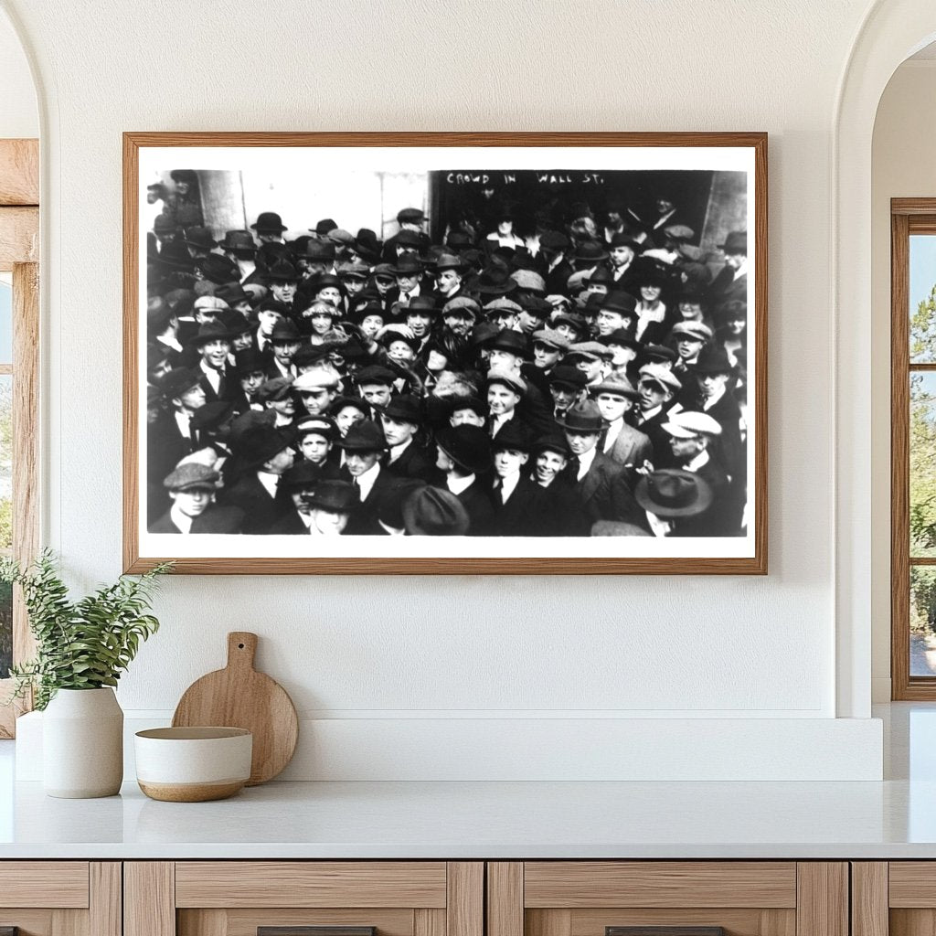 1920 Wall Street Curb Brokers in Action, NYC