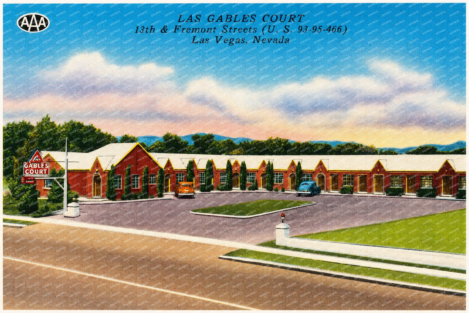 Las Vegas, NV: Las Gables Court, 13th & Fremont Streets (U.S. 93 - 95 - 466)