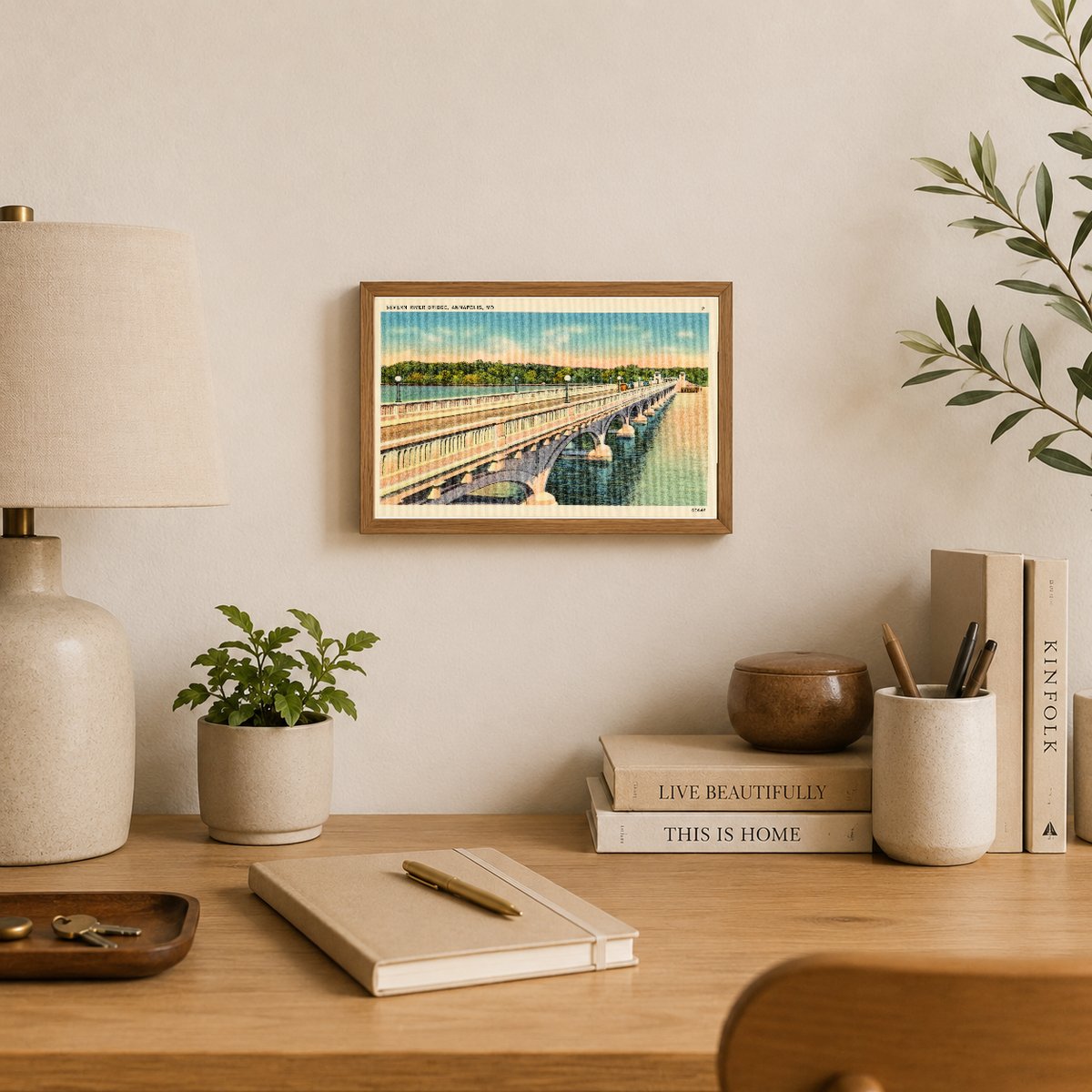 Severn River Bridge, Annapolis, MD. — Vintage Maryland Postcard