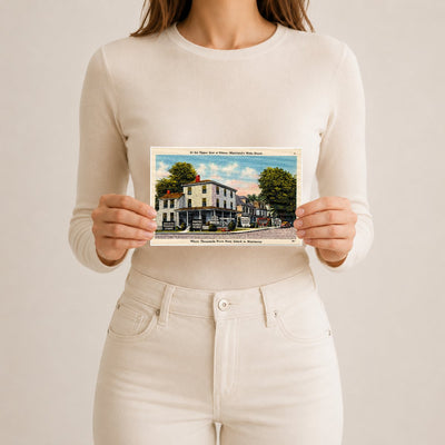 At the upper end of Elkton, Maryland's Main Street, where thousands have been joined in matrimony — Vintage Maryland Postcard