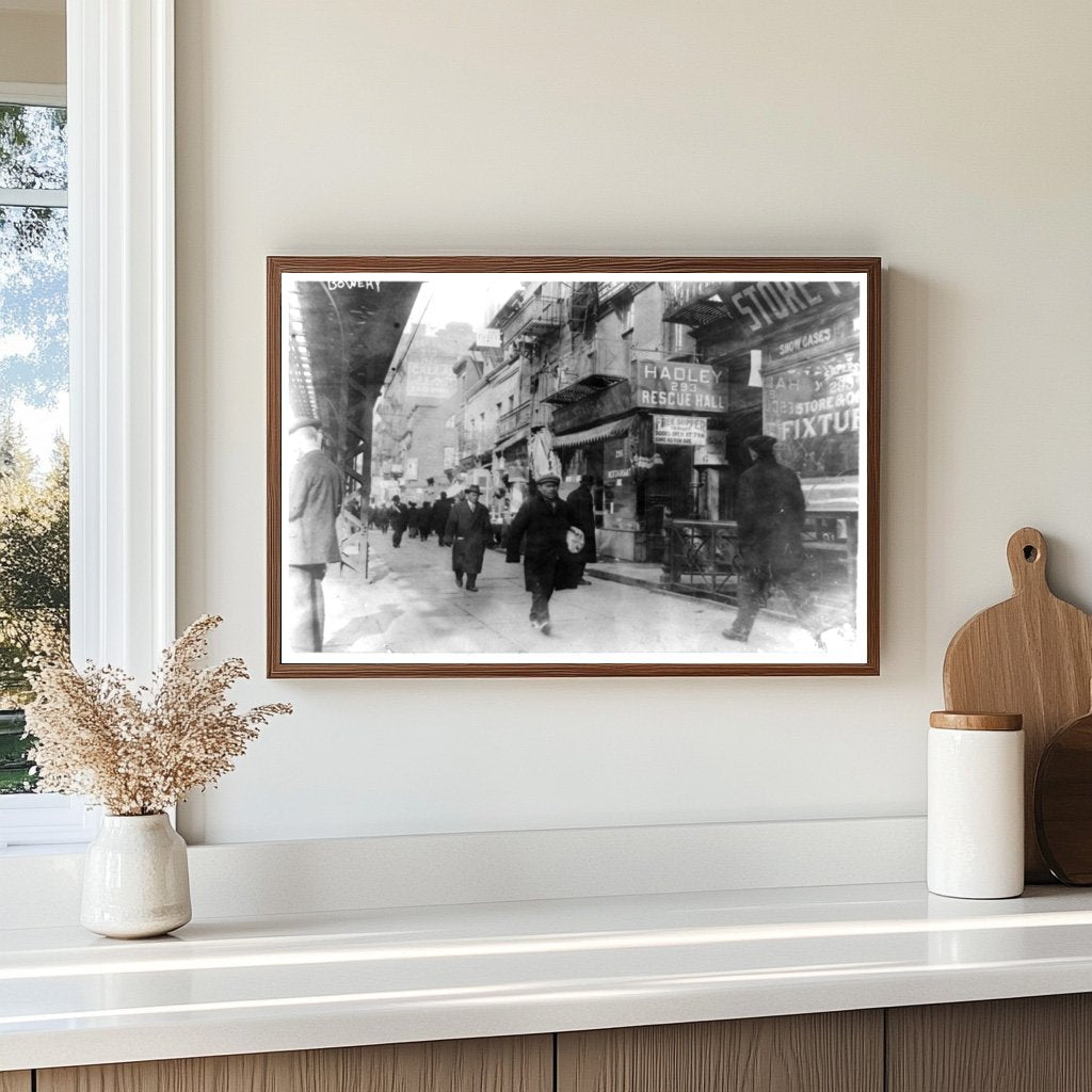 Vibrant 1914 Bowery Street Life in NYC