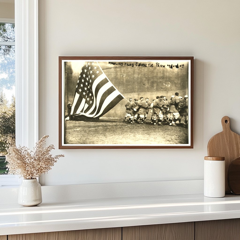 1914 Ebbets Park Flag-Raising Moment in NYC