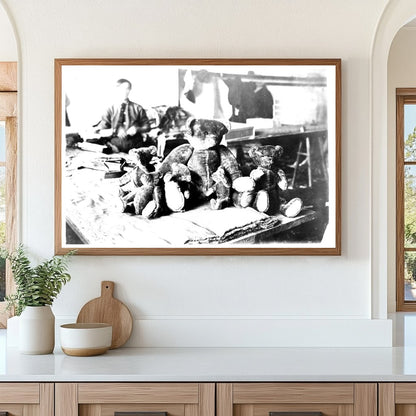 Vintage 1915 New York Toy Factory Teddy Bear Scene