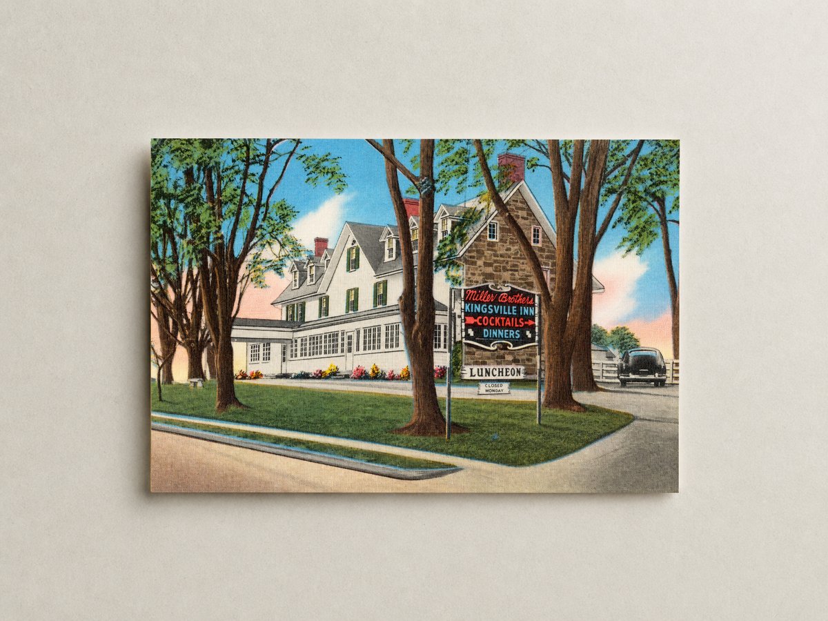 Miller Brothers Kingsville Inn, U. S. Route #1, Kingsville, Maryland — Vintage Maryland Postcard
