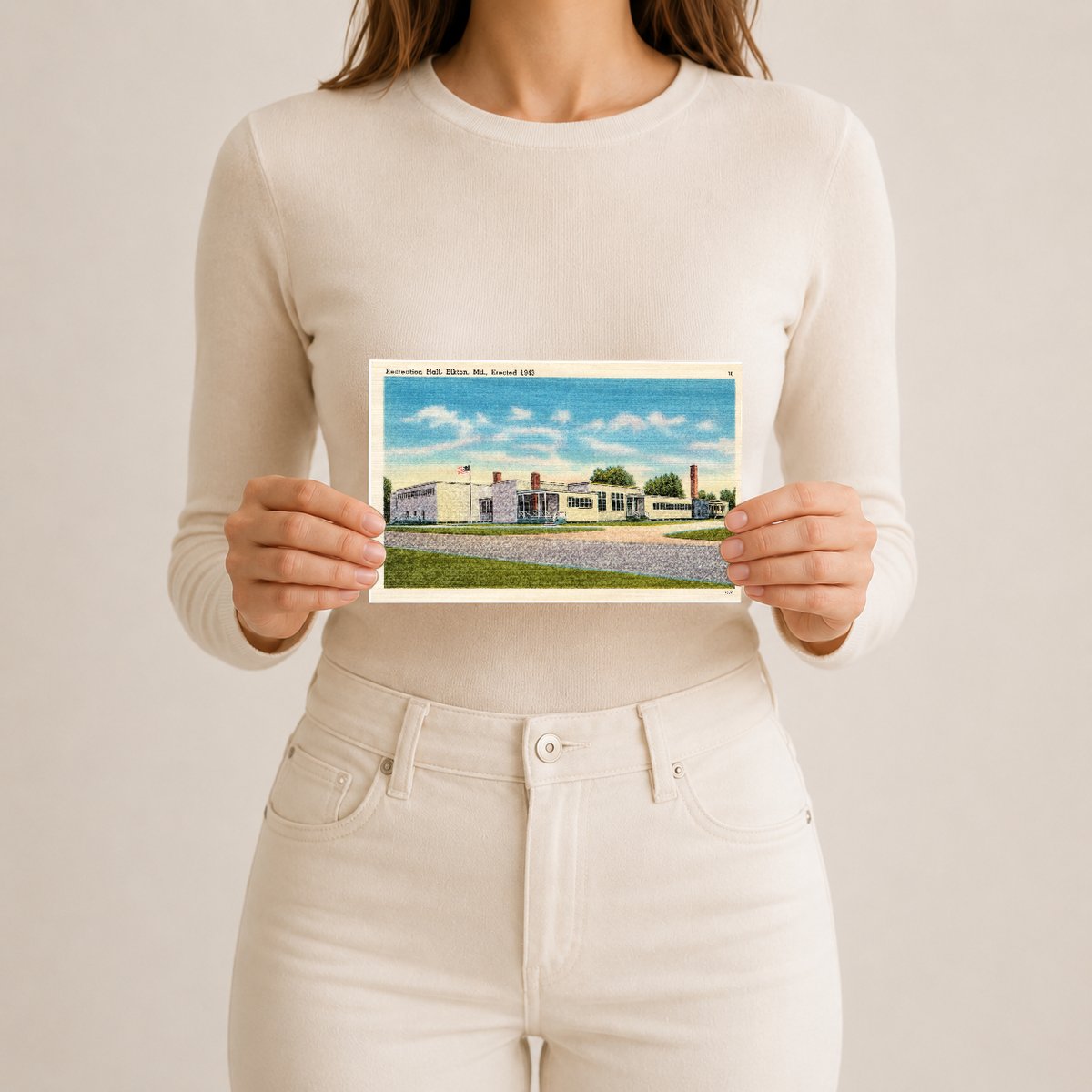 Recreation Hall, Elkton, MD, erected 1943 — Vintage Maryland Postcard